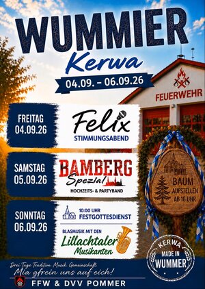 Bild vergr&ouml;&szlig;ern: Plakat Kerwa in Pommer