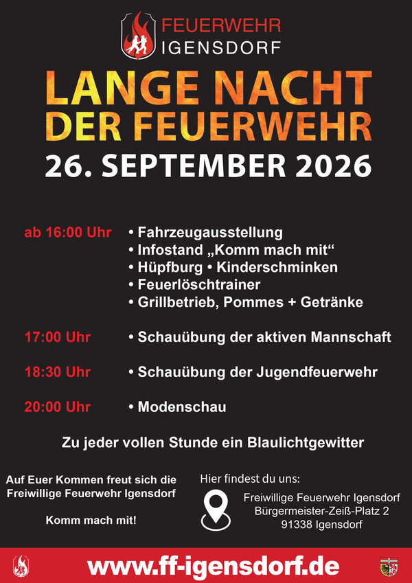 Bild vergr&ouml;&szlig;ern: Lange Nacht der Feuerwehr 2026